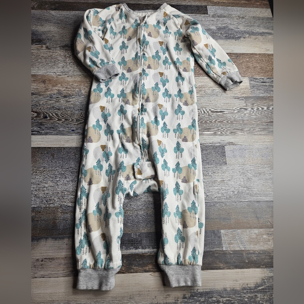 Nest Designs Size Large 2.5T-4T Sleep Suit Bear And Forest Pattern